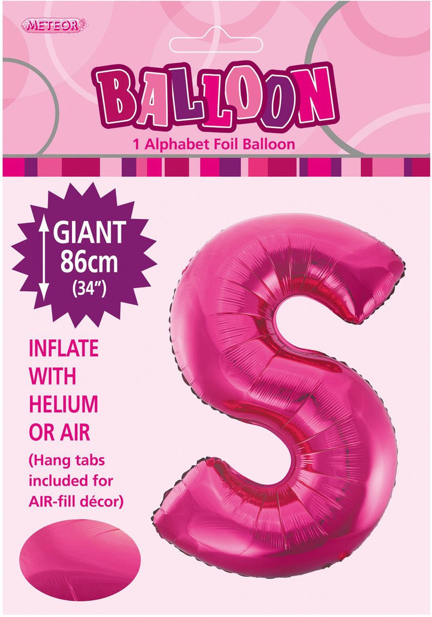 Hot Pink Letter S Megaloon