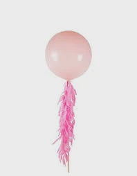 Jumbo Pink Balloon with Pink Fringe