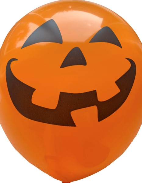 Orange Pumpkin Face Latex 12 Inch Balloons