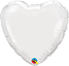 Jumbo White Heart Foil Balloon