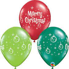 Merry Christmas Ornaments Printed Latex Balloon