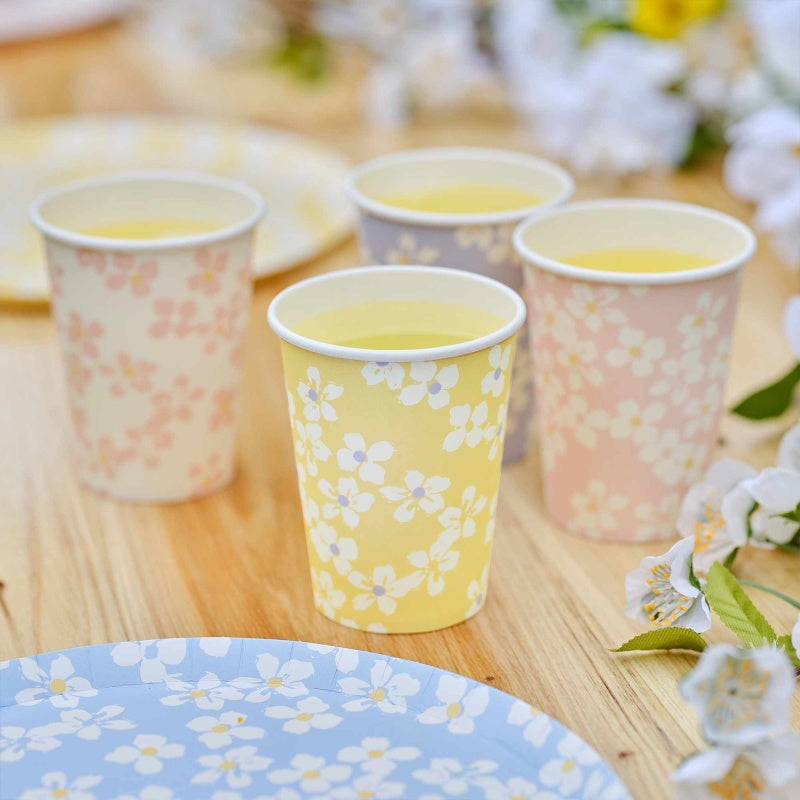 Ginger Ray Floral Paper Cups Pack of 8