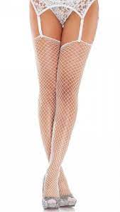 White Spandex Industrial Net Stockings with Unfinished Top