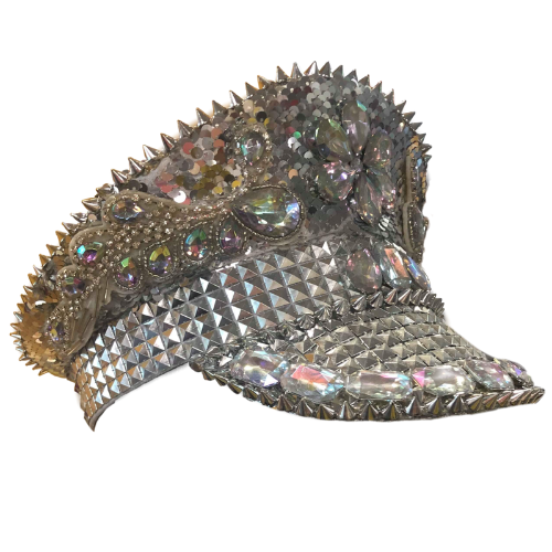 Burning Man Silver Sequined Festival Hat