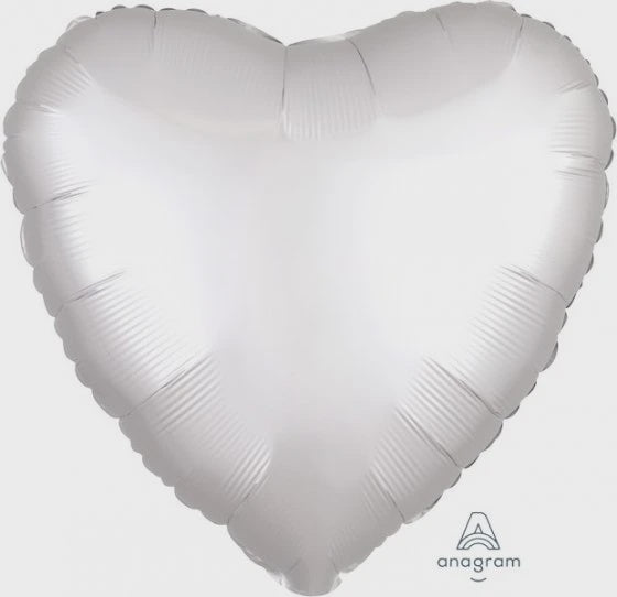 White Satin Luxe Heart Foil Balloon