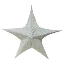 Silver Fold Out Star Decoration - 110cm