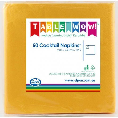 Yellow Cocktail Napkins