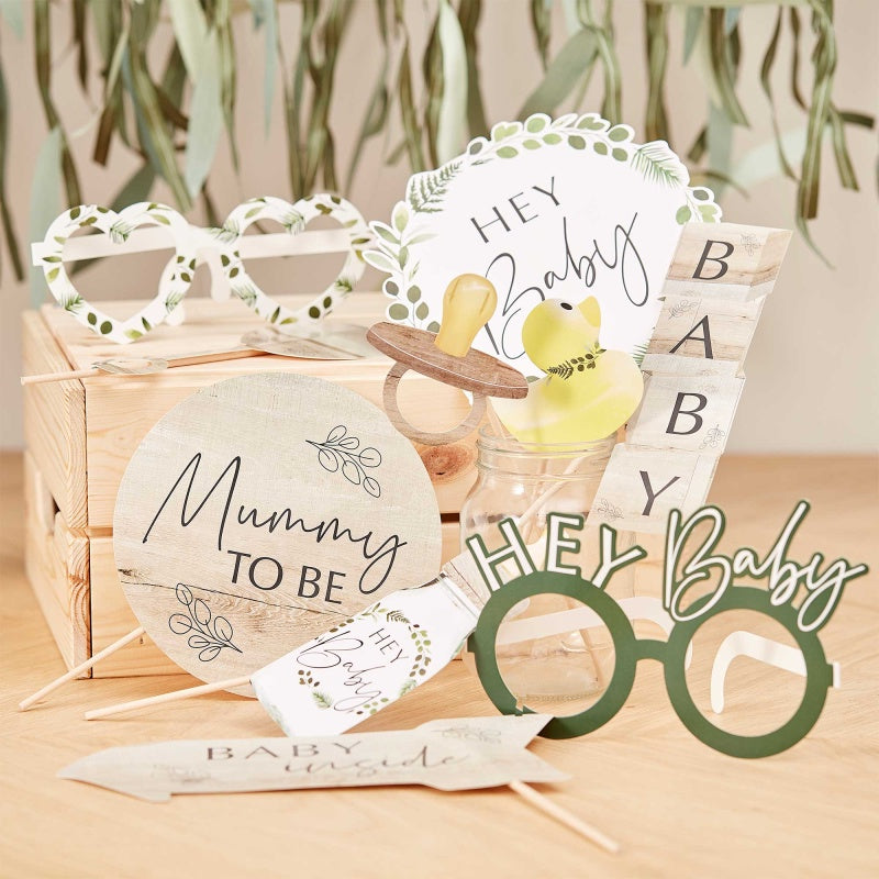 Ginger Ray Botanical Baby Shower Photo Booth Props 10 Pack