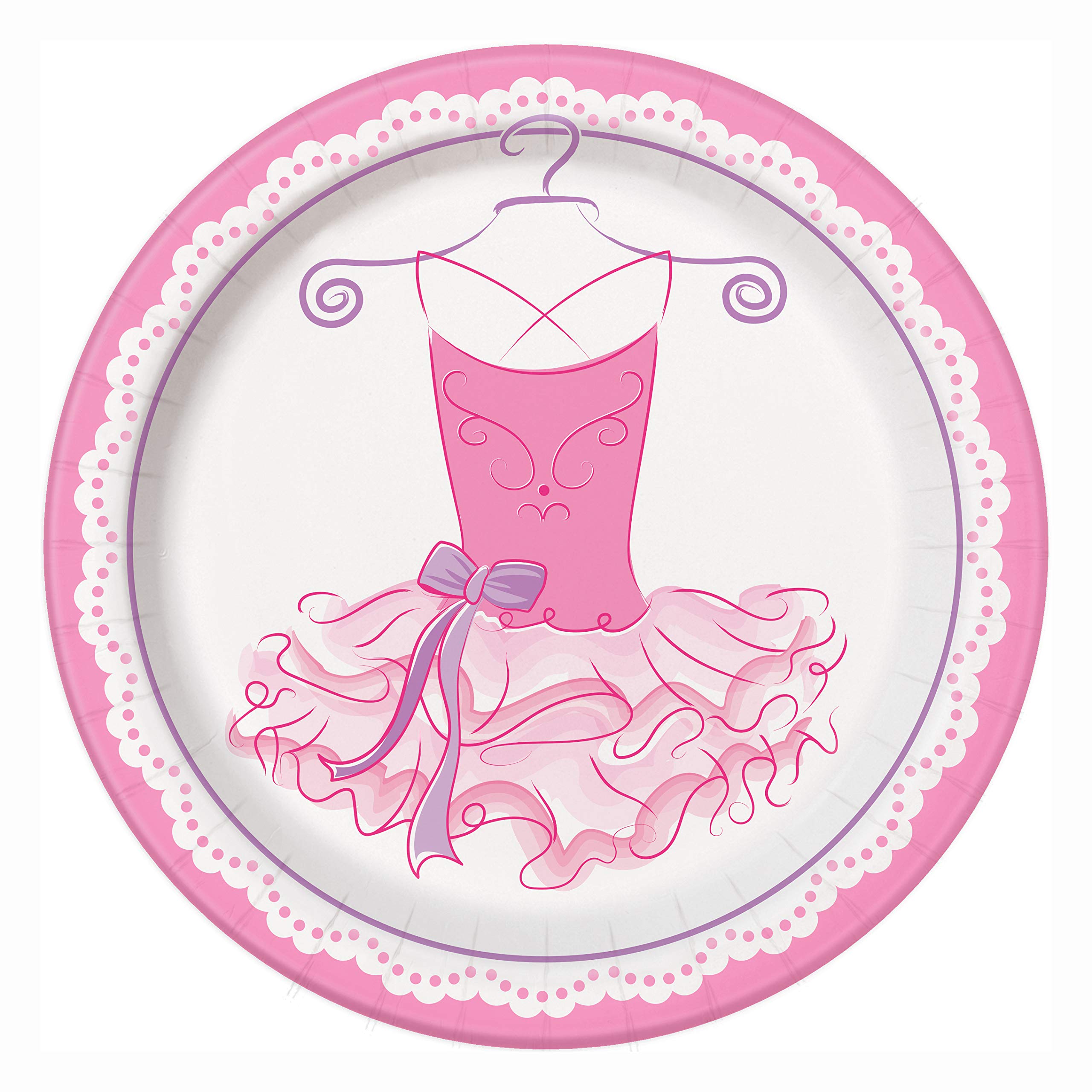 Pink Ballerina Paper Plates