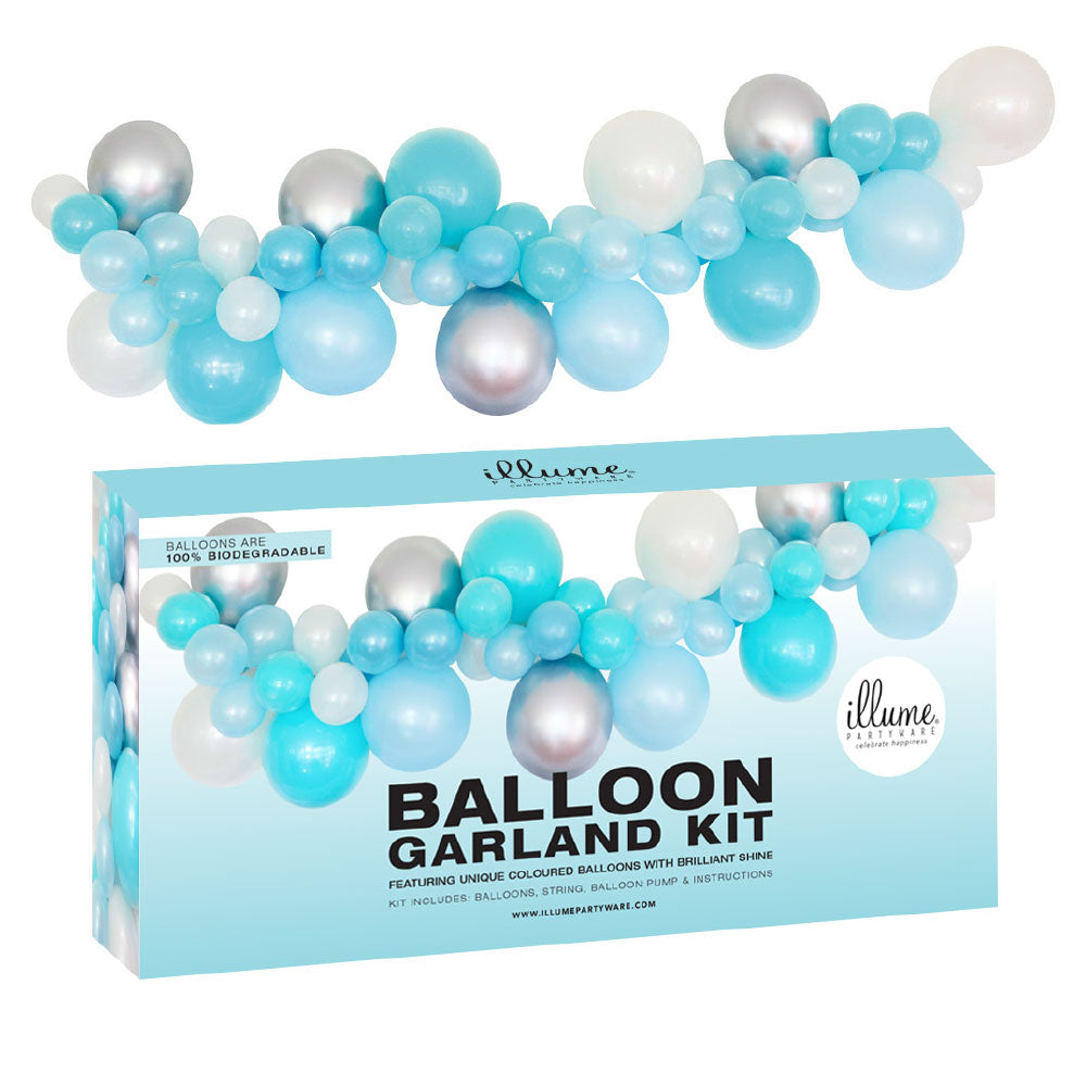 Illume Blue Silver & White Balloon Garland DIY Kit