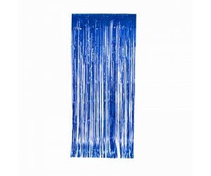 Blue Metallic Foil Curtain