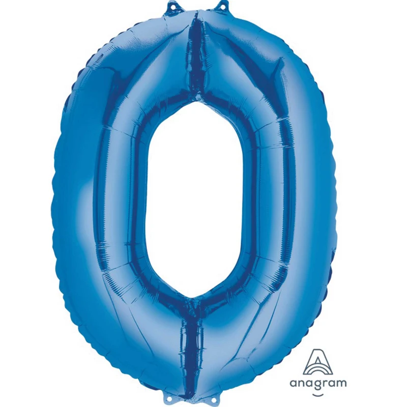 Blue Number 0 Supershape 86 cm Foil Balloon