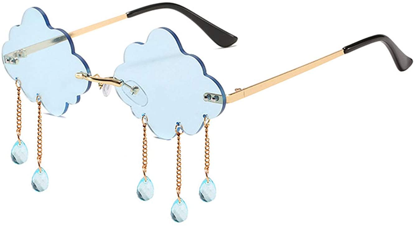 Rimless Cloud Drop Glasses - Light Blue