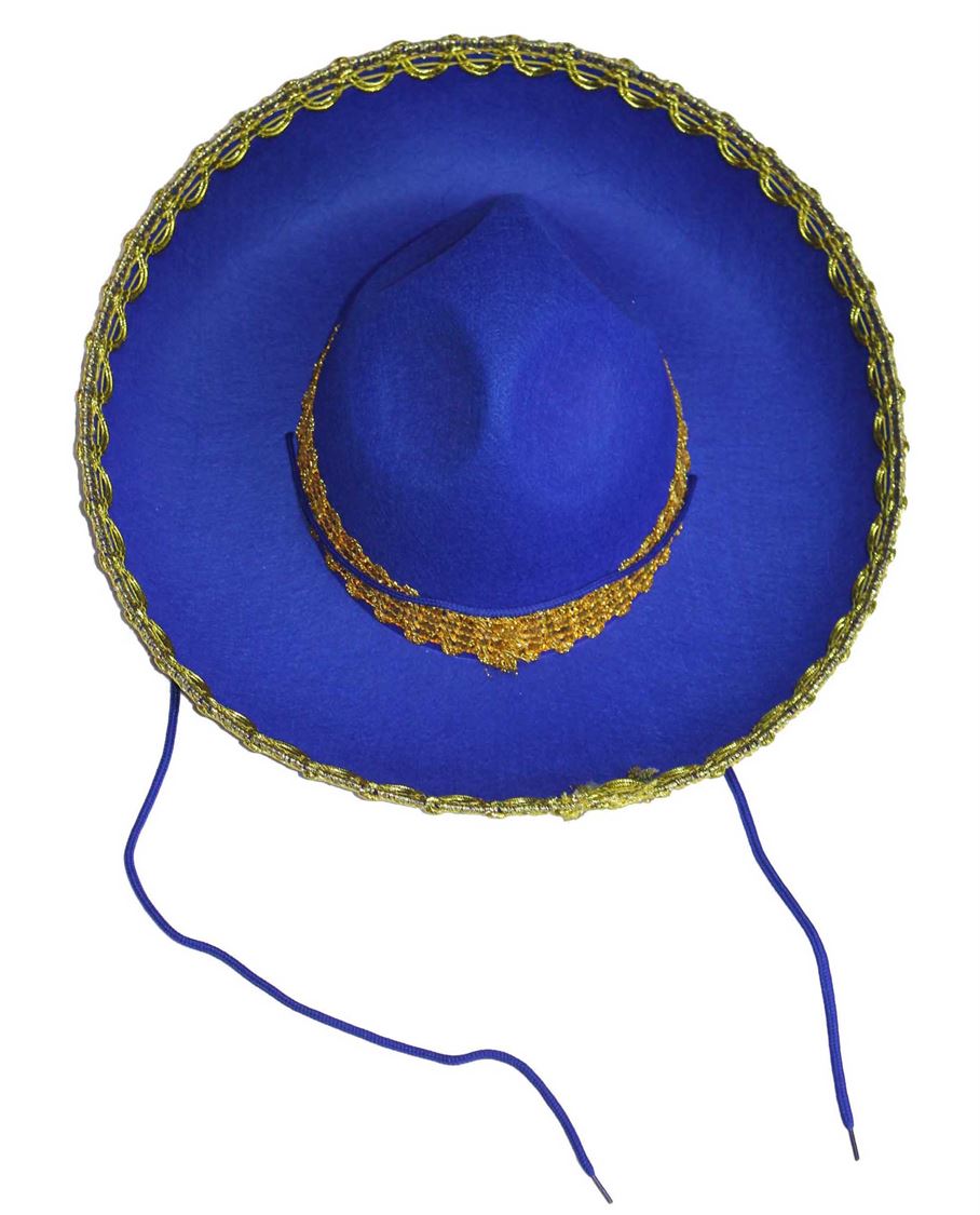 Gold Rim Blue Sombrero