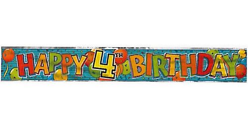 Happy 4th Birthday Banner