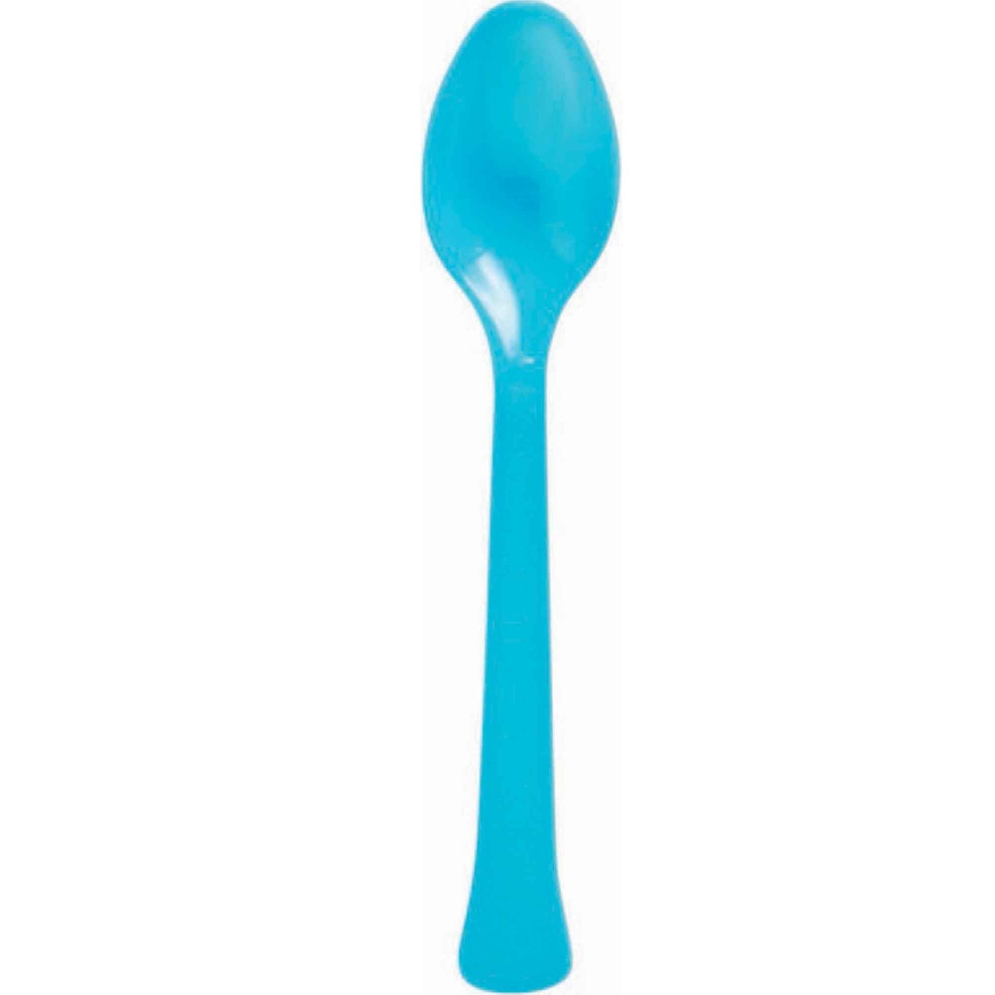 Caribbean Blue Plastic Spoons