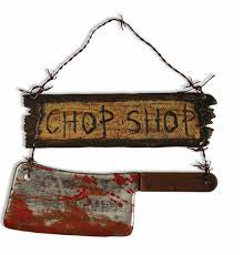 Chop Shop Sign with Cleaver