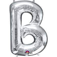 Silver Letter B Supershape Foil Balloon