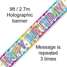 Colourful Confetti Birthday Metallic Banner