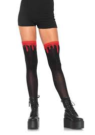 Dripping Blood Woven Over the Knee Socks