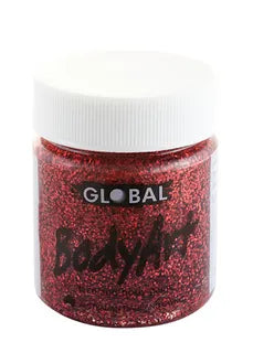 Global Colours 45ml Red Glitter Face and Body Paint