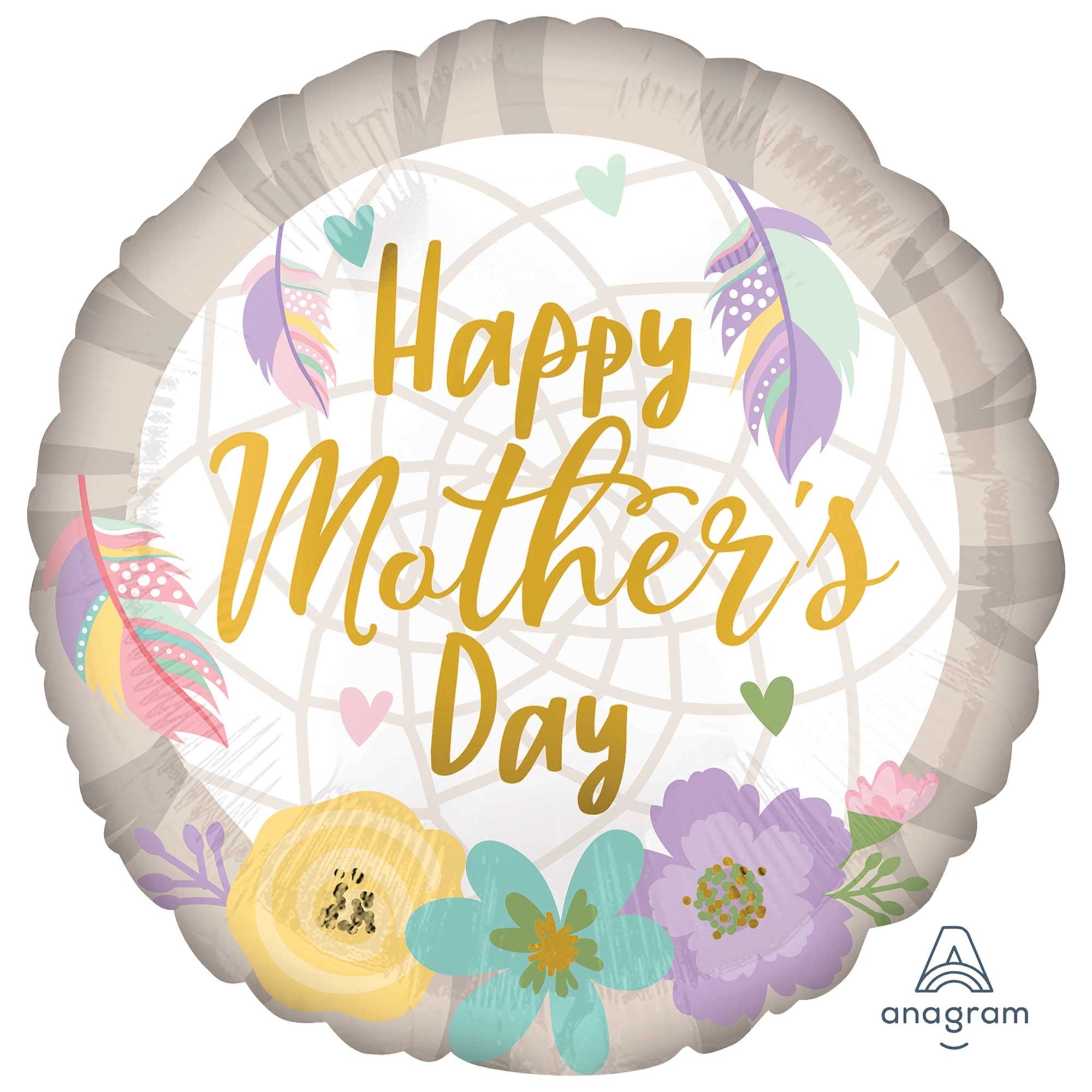 Happy Mother's Day Feather's & Flowers Foil