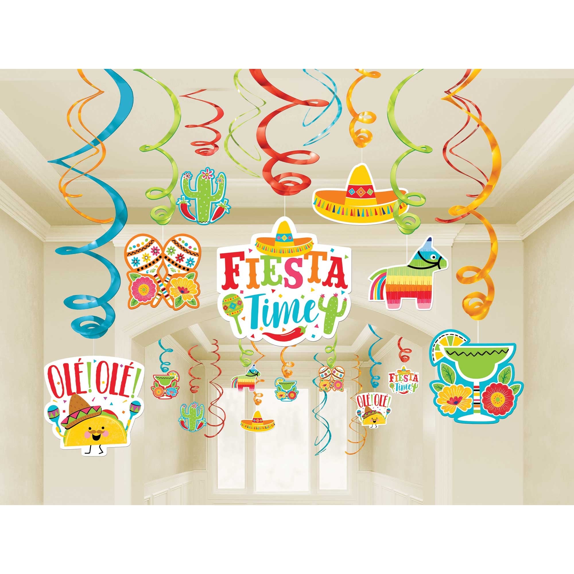 Fiesta Hanging Swirl Decorations Pack