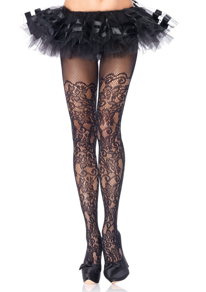 Floral Vine Net Pantyhose