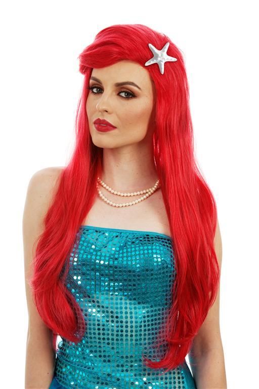 Mermaid Beauty Long Red Costume Wig