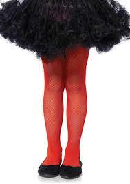 Girls Red Fishnet Tights