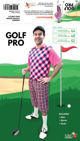 Golf Pro Mens Costume Pink