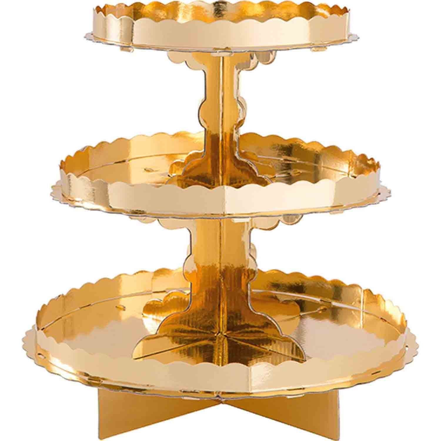 3 Tier Cupcake Treat Stand Gold