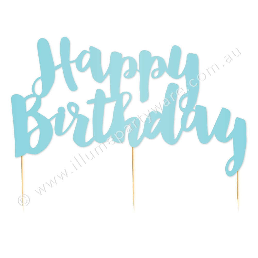 Illume Blue Happy Birthday Cake Topper