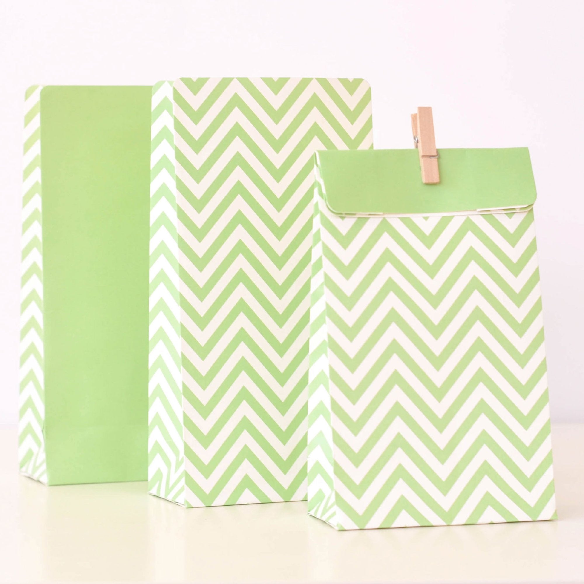 Illume Chevron Pastel Green Treat Bags