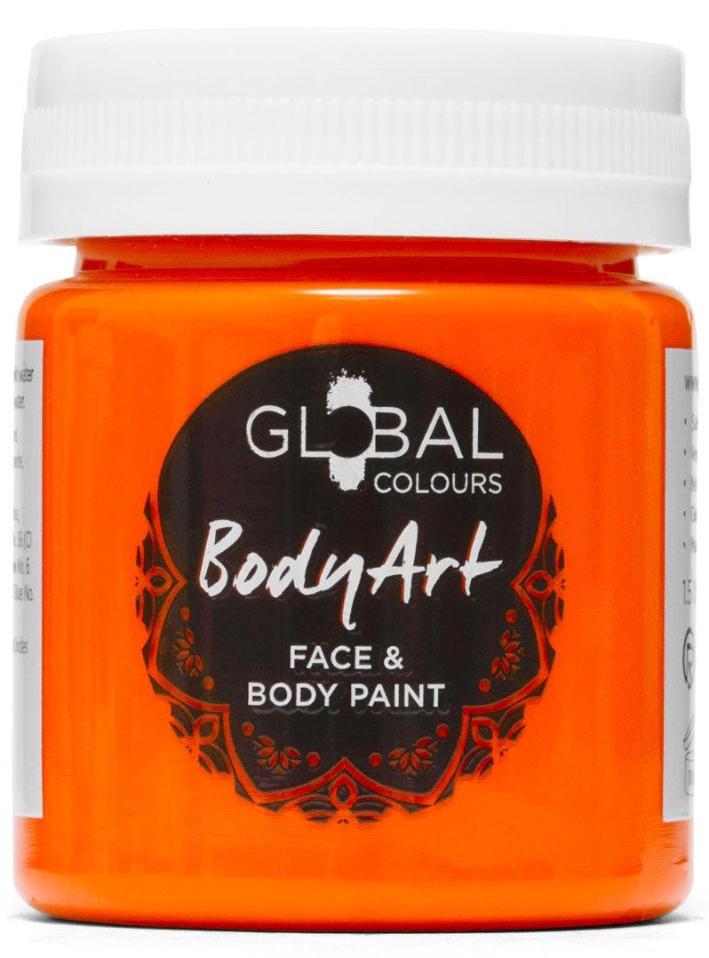 Flourescent Orange Face and Body Paint 45ML