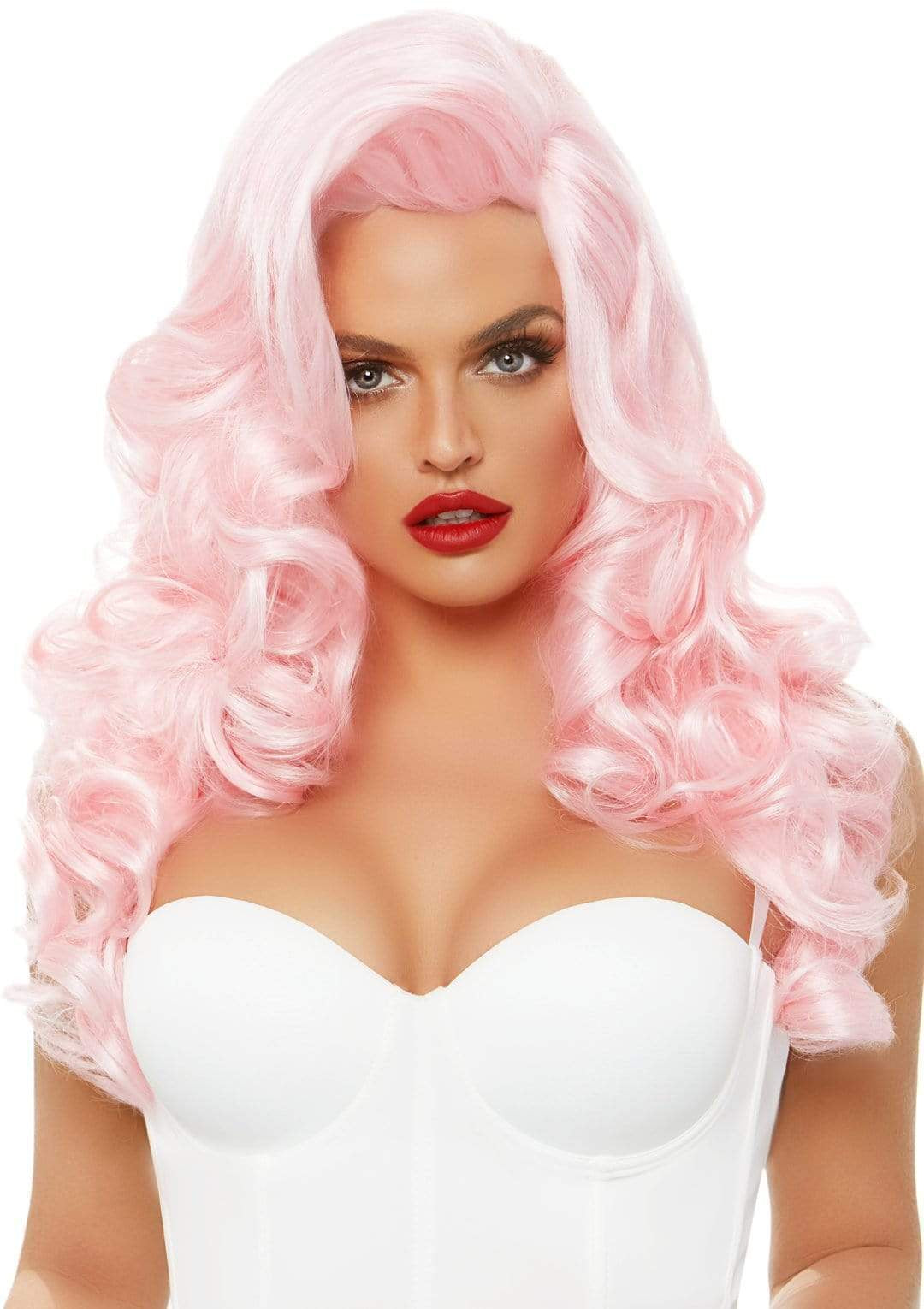 Pink Bombshell Long Curly Wig 20"