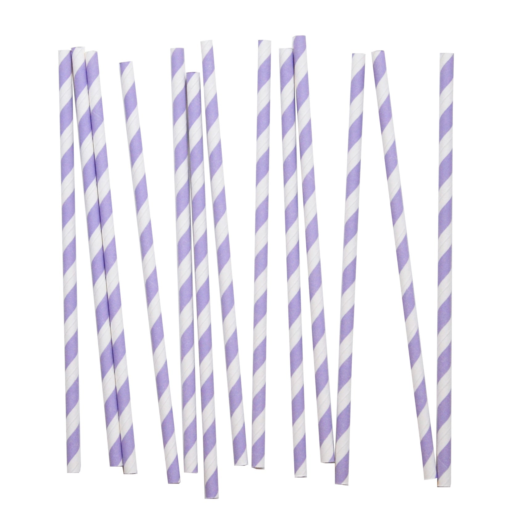 Lilac & White Paper Straws Pk 10