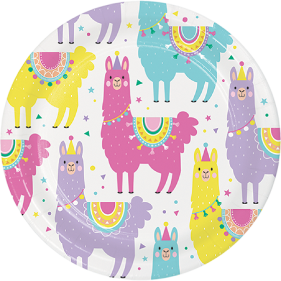 Llama Party Lunch Plates - Pack of 8