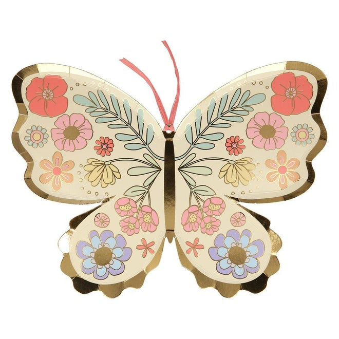 Meri Meri Floral Butterfly Plates Pack of 8