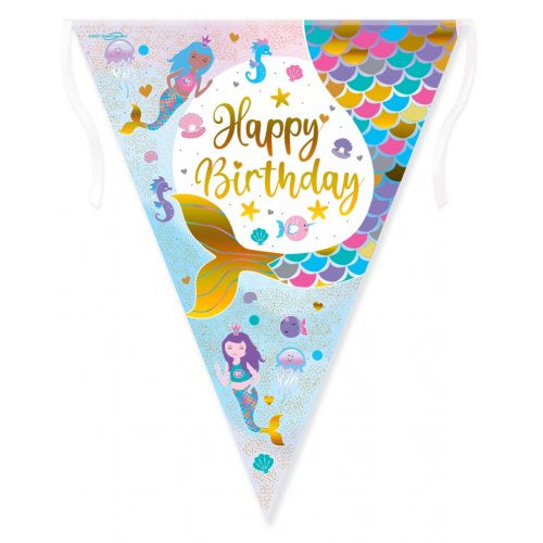 Shimmering Mermaid Holographic Birthday Bunting