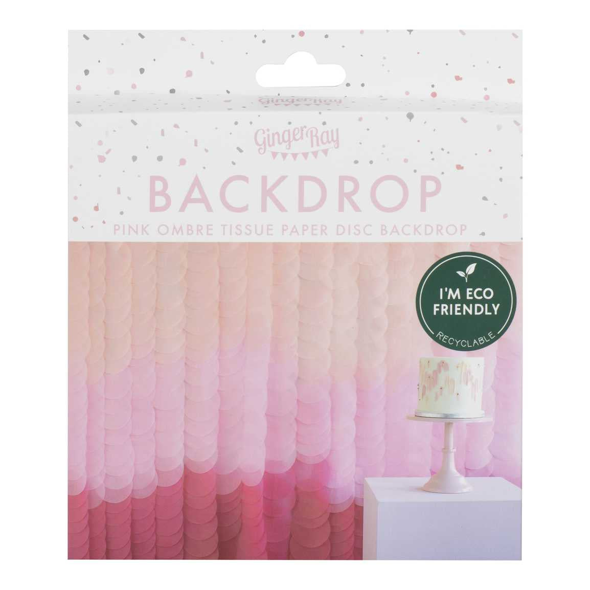 Pink Ombre Tissue Paper Disc Party Backdrop