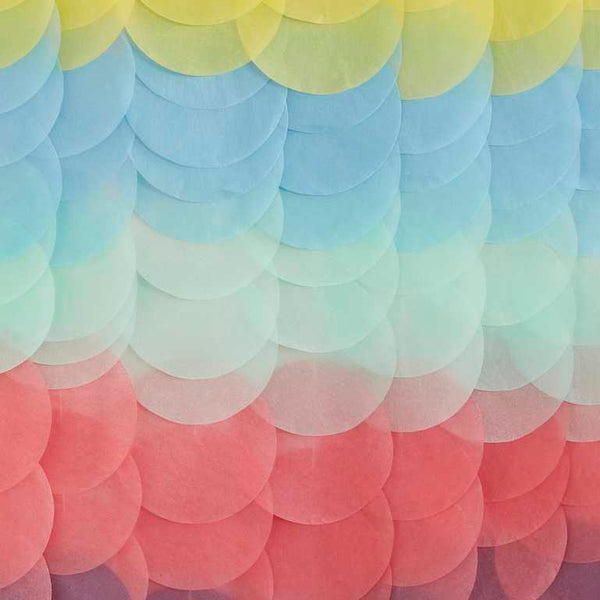 Rainbow Tissue Paper Disc Party Backdrop