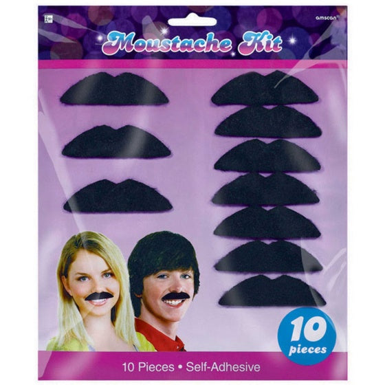 Moustache Kit - 1970's Black