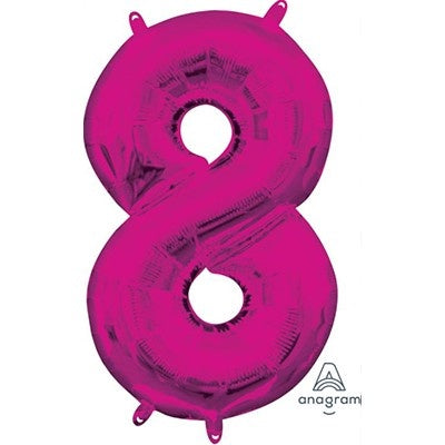 Hot Pink Number 8 Supershape Foil Balloon