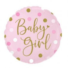 Sparkling Baby Girl Dots Foil Balloon 18inch (46cm)