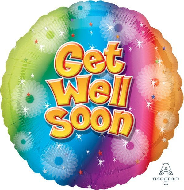 Rainbow Get Well Soon Foil Balloon 45cm