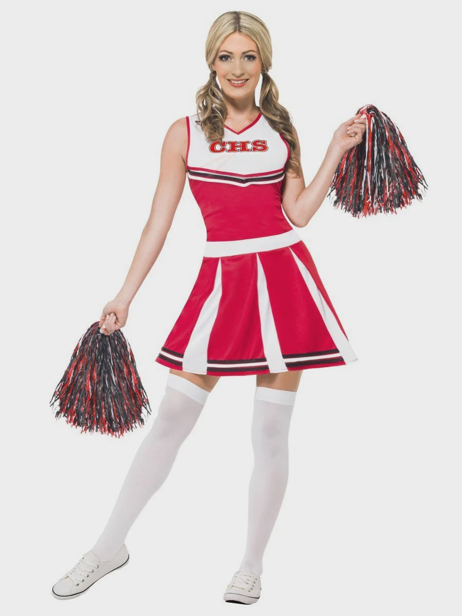 Cheerleader Red & White Womens Costume