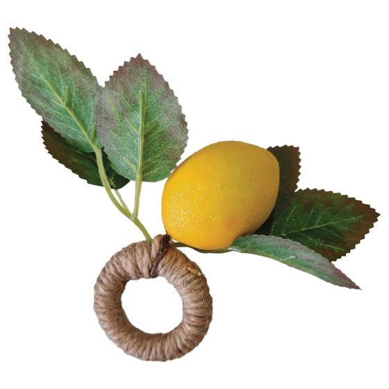Mediterranean Napkin Ring with Lemon - Pack of 2
