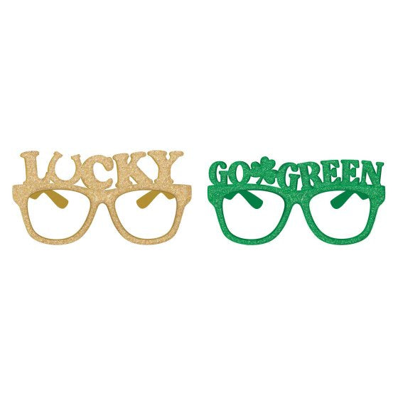 St Patrick's Day Glitter Glasses 6pack