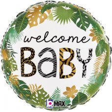 Jungle Welcome Baby Foil Balloon 18inch (46cm)